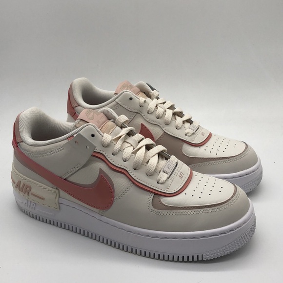 USED Women’s Nike Air Force 1 Shadow Phantom Red Stardust DZ1847-001 No Box - Picture 2 of 7